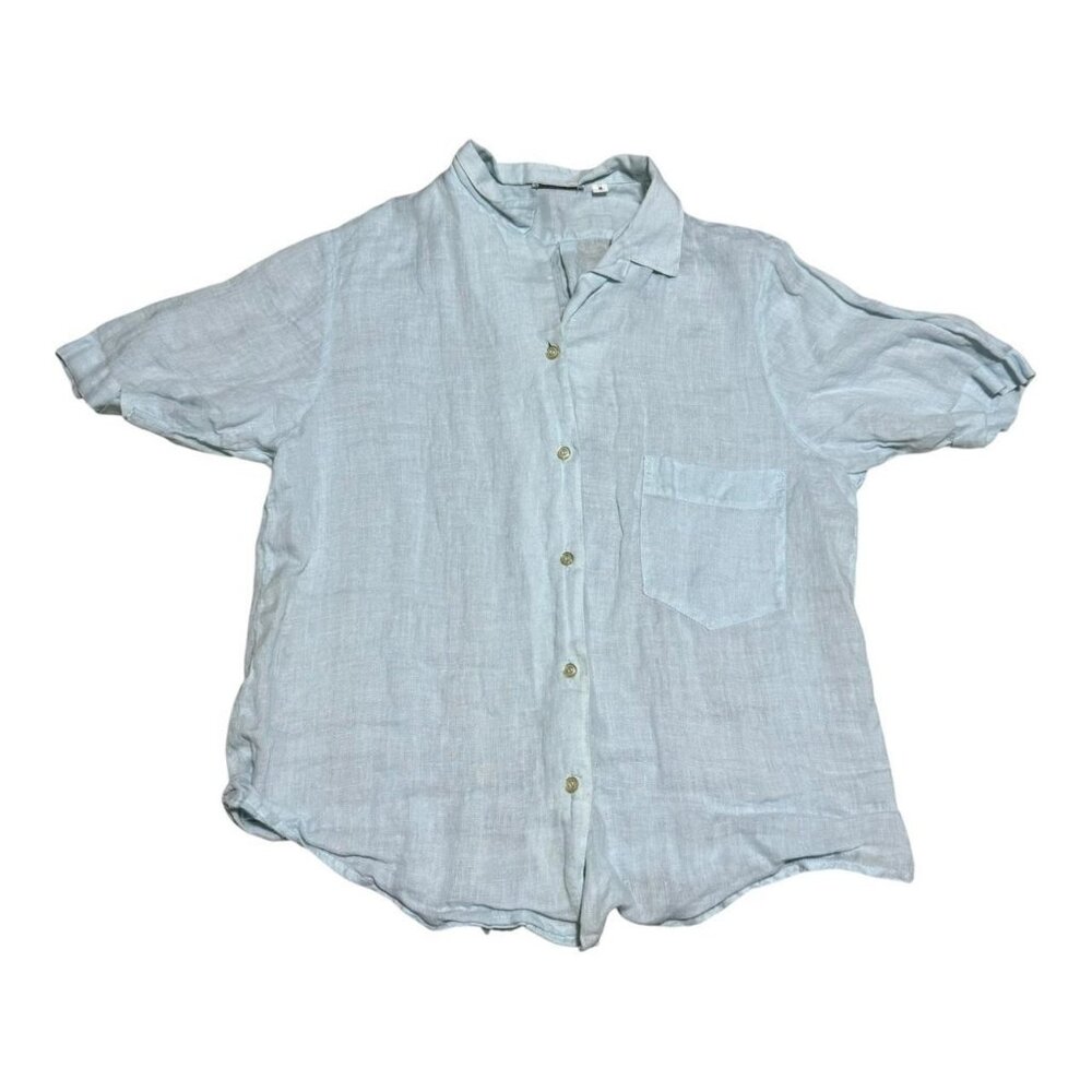 Vintage Saks‎ Fifth Avenue Lightweight Blue Button Up Shirt Women's 8